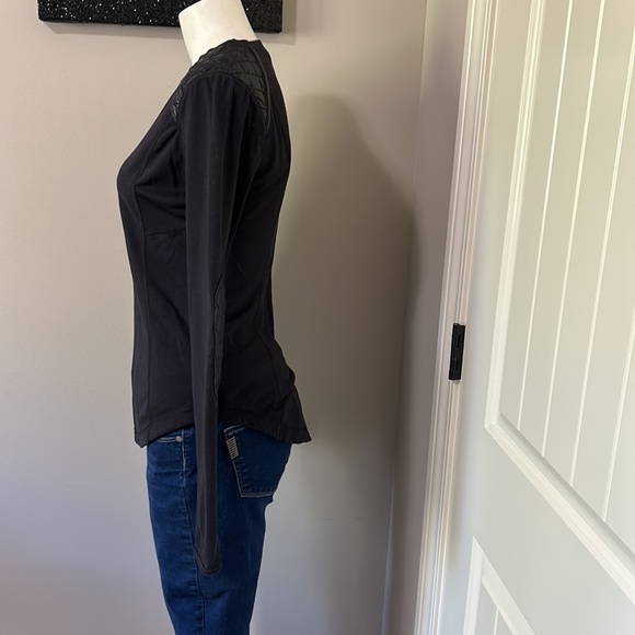 LULULEMON Run Ice Queen Long Sleeve Shirt Black Quilted Sz S - Picture 7 of 14